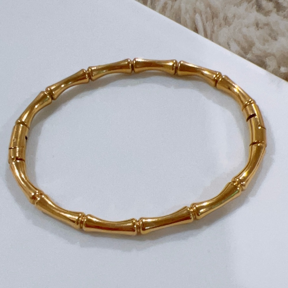 Unbranded 18k Gold plated Bamboo Bangle Bracelet